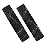 Black White Grunge Marble Print Car Seat Belt Covers