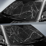 Black White Grunge Marble Print Car Sun Shade GearFrost
