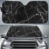 Black White Grunge Marble Print Car Sun Shade GearFrost