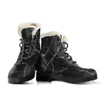 Black White Grunge Marble Print Comfy Boots GearFrost