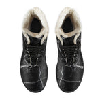 Black White Grunge Marble Print Comfy Boots GearFrost