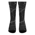 Black White Grunge Marble Print Crew Socks