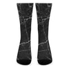 Black White Grunge Marble Print Crew Socks