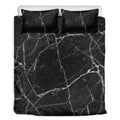 Black White Grunge Marble Print Duvet Cover Bedding Set