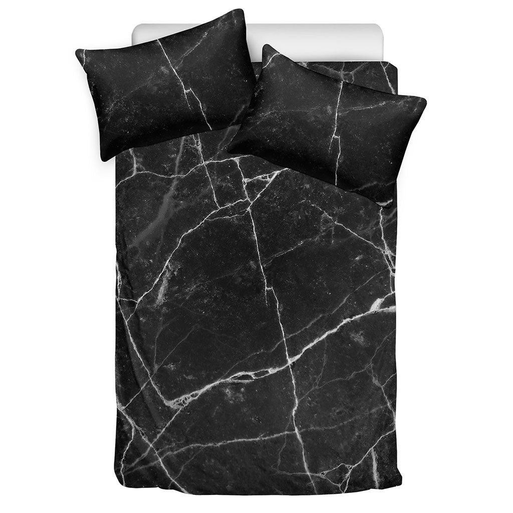 Black White Grunge Marble Print Duvet Cover Bedding Set