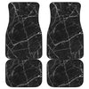 Black White Grunge Marble Print Front and Back Car Floor Mats