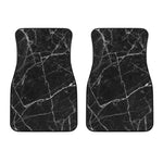 Black White Grunge Marble Print Front Car Floor Mats