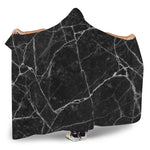Black White Grunge Marble Print Hooded Blanket