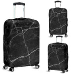 Black White Grunge Marble Print Luggage Cover GearFrost
