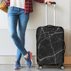 Black White Grunge Marble Print Luggage Cover GearFrost