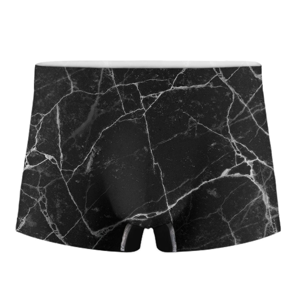 Black White Grunge Marble Print Men's Boxer Briefs