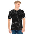 Black White Grunge Marble Print Men's T-Shirt