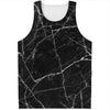 Black White Grunge Marble Print Men's Tank Top