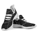 Black White Grunge Marble Print Mesh Knit Shoes GearFrost