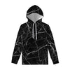 Black White Grunge Marble Print Pullover Hoodie