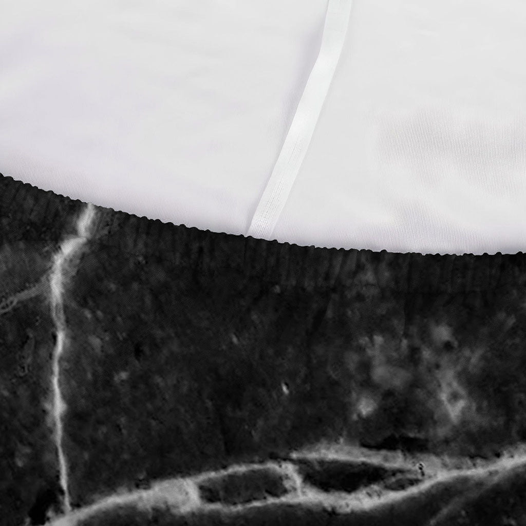 Black White Grunge Marble Print Sofa Cover