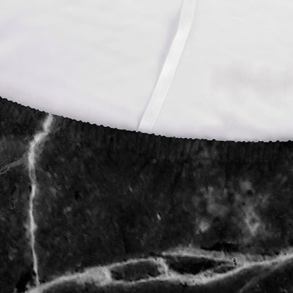 Black White Grunge Marble Print Sofa Cover