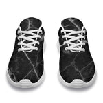 Black White Grunge Marble Print Sport Shoes GearFrost