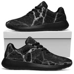 Black White Grunge Marble Print Sport Shoes GearFrost