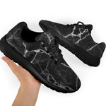 Black White Grunge Marble Print Sport Shoes GearFrost