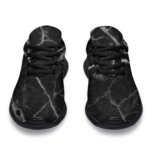 Black White Grunge Marble Print Sport Shoes GearFrost