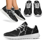 Black White Grunge Marble Print Sport Shoes GearFrost