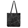 Black White Grunge Marble Print Tote Bag