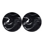 Black White Liquid Marble Print Car Coasters