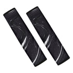 Black White Liquid Marble Print Car Seat Belt Covers