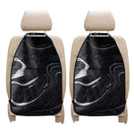 Black White Liquid Marble Print Car Seat Organizers