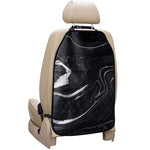 Black White Liquid Marble Print Car Seat Organizers