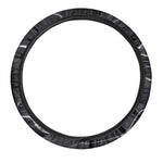 Black White Liquid Marble Print Car Steering Wheel Cover