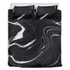 Black White Liquid Marble Print Duvet Cover Bedding Set