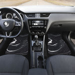 Black White Liquid Marble Print Front and Back Car Floor Mats