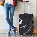 Black White Liquid Marble Print Luggage Cover