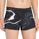 Black White Liquid Marble Print Men's Boxer Briefs