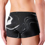 Black White Liquid Marble Print Men's Boxer Briefs
