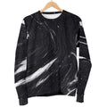 Black White Liquid Marble Print Men's Crewneck Sweatshirt