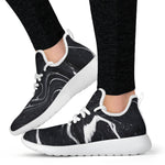 Black White Liquid Marble Print Mesh Knit Shoes GearFrost