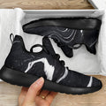 Black White Liquid Marble Print Mesh Knit Shoes