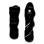 Black White Liquid Marble Print Muay Thai Shin Guard