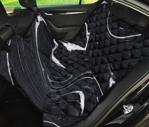 Black White Liquid Marble Print Pet Car Back Seat Cover