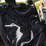 Black White Liquid Marble Print Pet Car Back Seat Cover