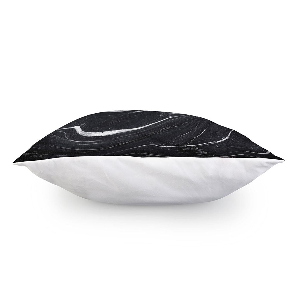 Black White Liquid Marble Print Pillow Cover