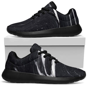 Black White Liquid Marble Print Sport Shoes GearFrost