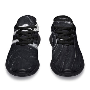 Black White Liquid Marble Print Sport Shoes GearFrost