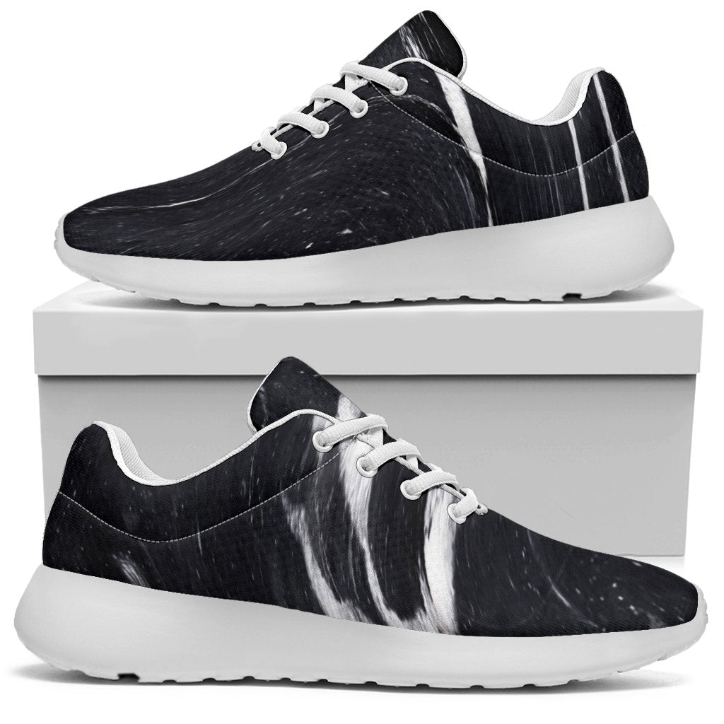 Black White Liquid Marble Print Sport Shoes GearFrost