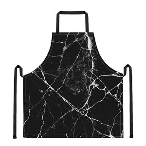 Black White Natural Marble Print Apron