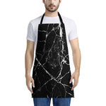 Black White Natural Marble Print Apron