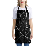 Black White Natural Marble Print Apron